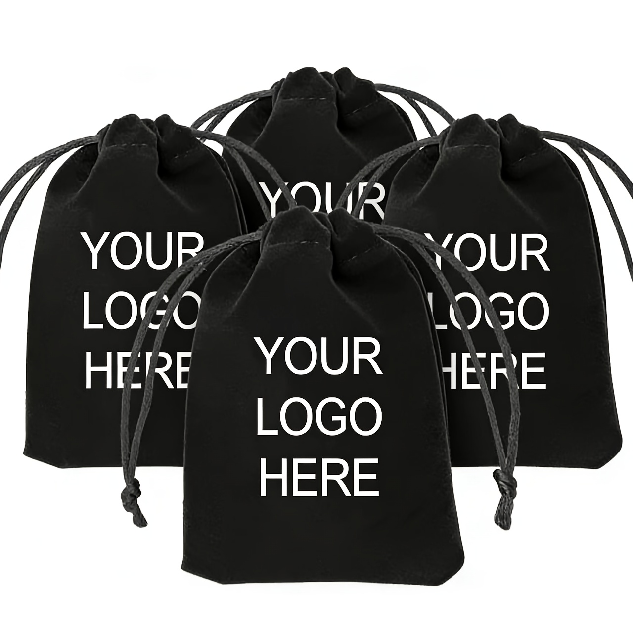 50pcs Personalized Custom Drawstring Plush Gift Bags for Jewelry